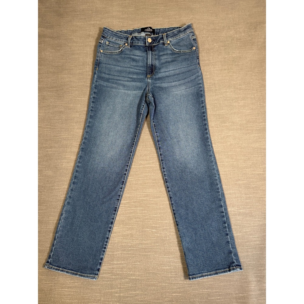 Jordache Womens High Rise Straight Leg Jeans Blue Medium Wash Denim‎ Size 12